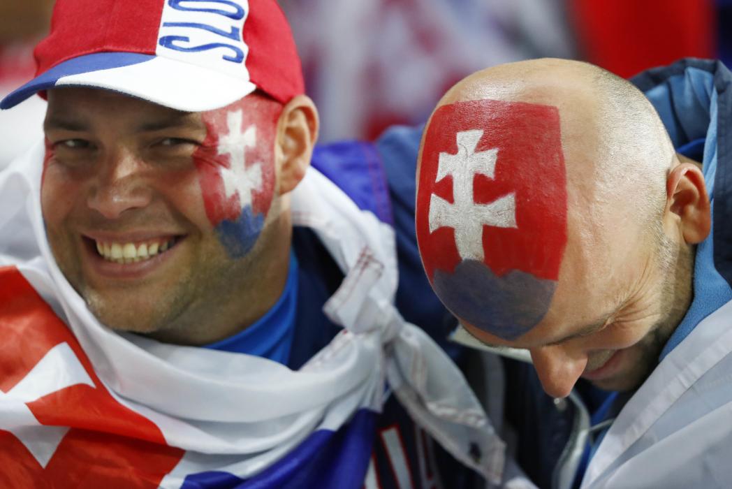 Slovakia fans before the game