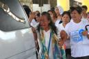 Maria Isabelita Espinosa, mother of teenager Sonny   Espinosa, who according to the police is one of the seven people shot dead by   suspected vigilantes at a house storing illegal narcotics, cries during her son's   funeral in Caloocan city, Metro Manila