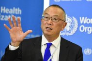 Keiji Fukuda, o vice-diretor da Organização Mundial da Saúde (OMS), em uma coletiva de imprensa na cidade suíça de Genebra, em 8 de agosto de 2014