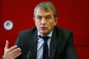 Wolfgang Niersbach, president of the German Football   Association addresses a news conference at the DFB headquarters in Frankfurt