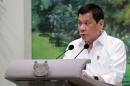 Philippines President Rodrigo Duterte delivers a   speech at the start of a state dinner hosted by Singapore's President Tony   Tan at the Istana in Singapore