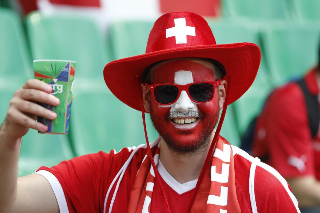 Switzerland fan before the game