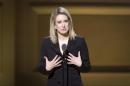 Theranos CEO Elizabeth Holmes speaks on stage at the Glamour Women of the Year Awards where she receives an award, in the Manhattan borough of New York