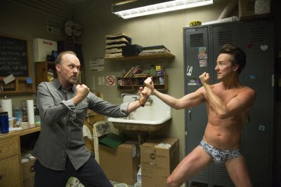 En esta imagen difundida por Fox Searchlight Pictures, Michael Keaton, a la izquierda, y Edward Norton en una escena de &amp;quot;Birdman&amp;quot;. (AP Foto/Fox Searchlight Pictures)