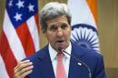 U.S. Secretary of State John Kerry speaks during a press conference addressed jointly with Indian Foreign Minister Sushma Swaraj in New Delhi, India, Thursday, July 31, 2014. This is Kerry's first visit to India following the resounding election win of Prime Minister Narendra Modi in May. (AP Photo/Lucas Jackson, Pool)