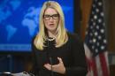 Marie Harf, porte-parole du département d'Etat, lors d'une conférence de presse à Washington, le 20 août 2014