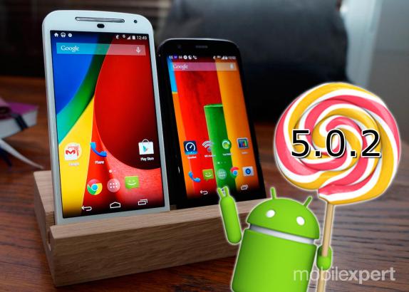Android 5.0.2 Lollipop is already available for two generations Moto G 
