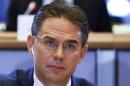 European Jobs, Growth, Investment and Competitiveness Commissioner-designate Katainen looks on before addressing the European Committee on Economic and Monetary Affairs at the EU Parliament in Brussels