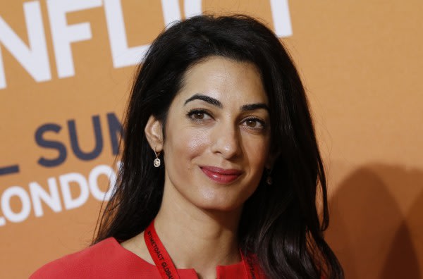 Amal Alamuddin at a summit in London