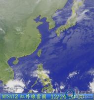 白天穩定平安夜北台灣恐降雨。（圖／中央氣象局）