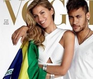 Capture d'écran de la couverture de Vogue Brésil avec Gisele Bundchen et Neymar, Capture ecran