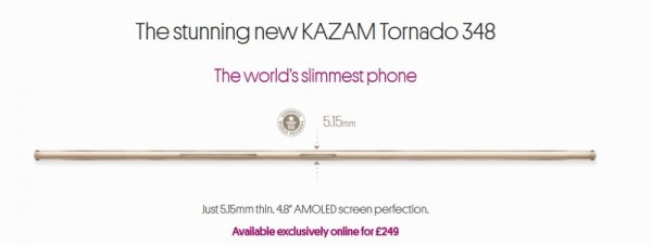 iPhone 6不夠薄？！Kazam Tornado 348史上最薄手機開始販售！