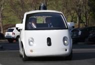 O carro autônomo do Google é visto em Mountain View, Califórnia, no dia 2 de fevereiro de 2015