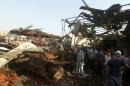 Le marché de fruits et légumes de Sadr City, un quartier chiite de Bagdad, le 13 août 2015 après l'explosion d'un camion piégé