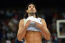 El jugador de baloncesto argentino Luis Scola, en el partido contra Rusia por la medalla de bronce de los Juegos Olímpicos de Londres, el 12 de agosto de 2012