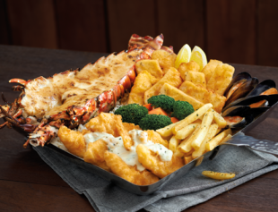 Grilled Flaming Lobster Platter. Image from The Manhattan FISH MARKET