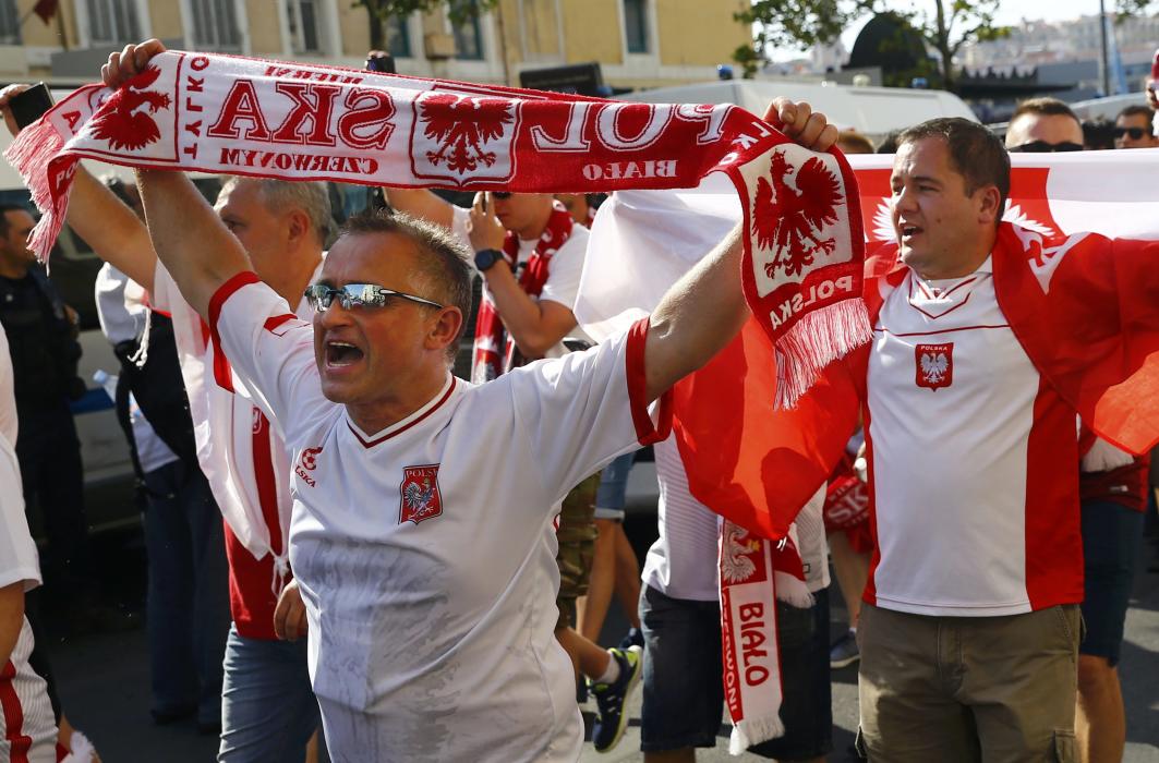 Poland fans gather before their team's match against Portugal in Marseille - EURO 2016