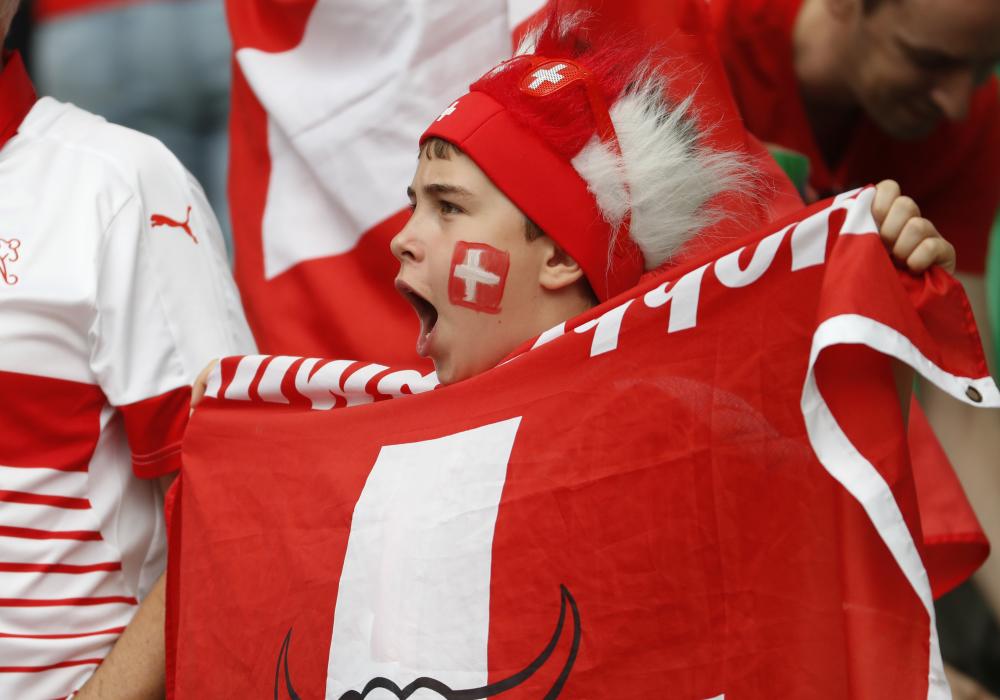 Switzerland fan before the game