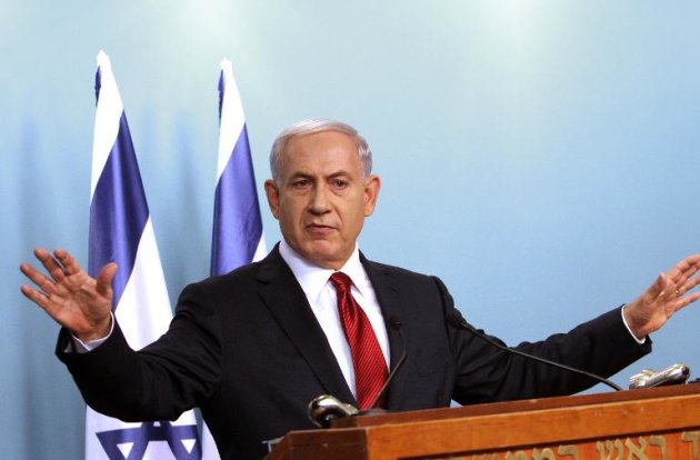El primer ministro israelí, Benjamin Netanyahu, ofrece una rueda de prensa en su despacho de Jerusalén, el 18 de noviembre de 2014, tras el atentado en la sinagoga en el que han muerto cuatro judíos