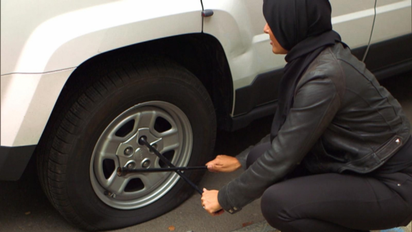 WWYD: Muslim Woman Needs Help With Flat Tire  Watch the 