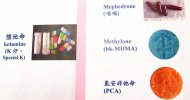 食藥署調查發現，近年來愷他命、喵喵、bk-MDMA、氯─安非他命等「新興毒品」的濫用案件及致死人數都有上升情形。（photo by衛福部食藥署）