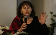 British filmmaker Leslee Udwin addresses a press conference on her documentary film "India's Daughter," about the Dec. 16, 2012 gang rape in a moving bus, in New Delhi, India, Tuesday, March 3, 2015. Mukesh Singh, one of the men convicted of raping and killing a woman in the brutal 2012 gang attack on a New Delhi bus said in a TV documentary that if their victim had not fought back she would not have been killed. The film will be shown on March 8, International Women's Day, in India, Britain, Denmark, Sweden and several other countries. (AP Photo/Altaf Qadri)