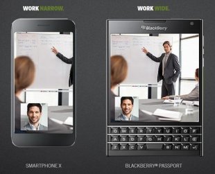 黑莓商務方形手機Passport比較一般智慧手機。（圖：官網）