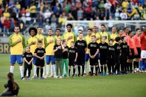 SeleÃ§Ã£o brasileira durante amistoso contra PanamÃ¡ nos EUA