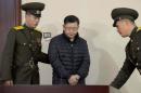 South Korea-born Canadian pastor Hyeon Soo Lim stands   during his trial at a North Korean court in this undated photo released by North   Korea's Korean Central News Agency (KCNA) in Pyongyang