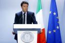 Italy's PM Renzi addresses a news conference   after an EU leaders summit in Brussels