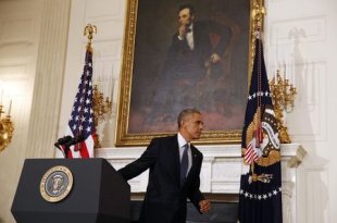 美國總統歐巴馬在白宮記者會上，授權美軍空襲伊拉克好戰分子，以保護美方人員。