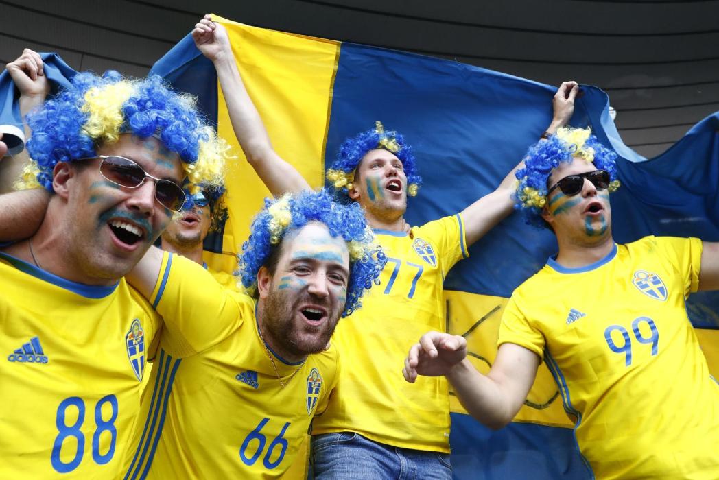Sweden fans before the match