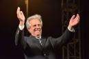 Elected President Tabare Vazquez gestures during a   celebration rally in Montevideo after knowing the results of a runoff election