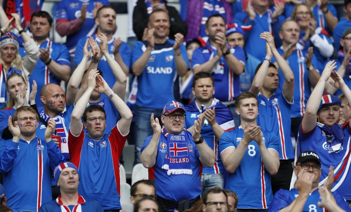 Iceland fans before the game