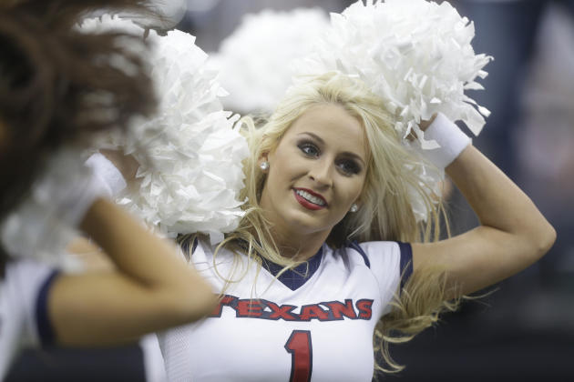 The Houston Texans cheerleaders perform during halftime of an NFL football game Sunday, Sept. 7, 2014, in Houston. (AP Photo/Patric Schneider)