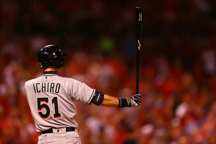 <a class="yom-entity-link yom-entity-sports_player" href="/mlb/players/6615/">Ichiro Suzuki</a> became the most recent member of the 3,000 hit club. (Getty Images/Dan Vishwanat)