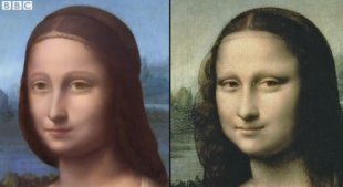 法國科學家發現，經典名作《蒙娜麗莎》畫作底下，原來暗藏另一名女子的肖象。（photo by BBC）