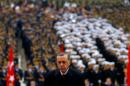 Turkey's President Tayyip Erdogan attends a   Republic Day ceremony at Anitkabir in Ankara