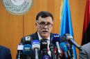 Fayez al-Sarraj, Premier ministre libyen désigné par la communauté internationale, lors d'une conférence de presse, le 30 mars 2016 à Tr...<br /><br />Source : <a href=