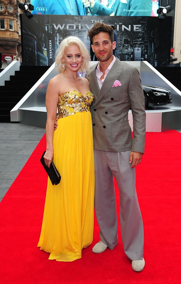 Kimberly Wyatt and Max Rogers arriving for the UK Premiere of The Wolverine. Copyright: [Press Association] 