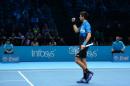 Le Serbe Novak Djokovic après sa victoire sur Rafael Nadal en demi-finale du Masters de Londres, le 21 novembre 2015