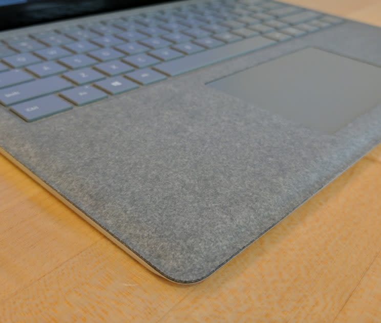 The Surface Laptop's soft Alcantara.