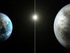 La Terre à gauche et la nouvelle planète Kepler-452b