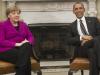 Le président américain Barack Obama et la chancelière allemande Angela Merkel à Washington le 9 février 2015