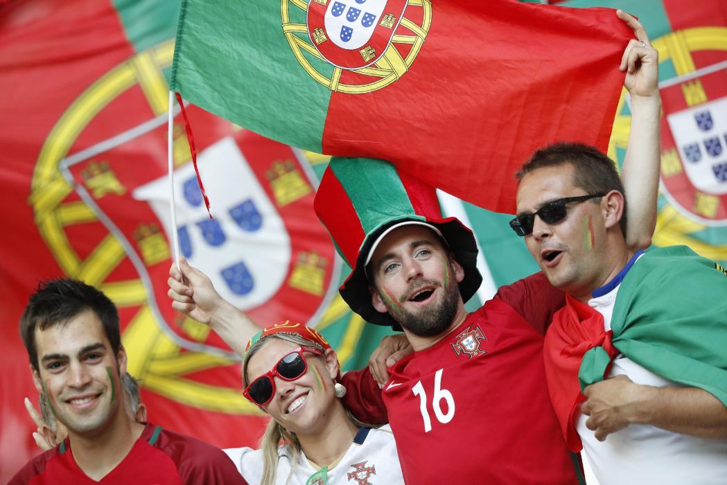 Portugal fans before the match