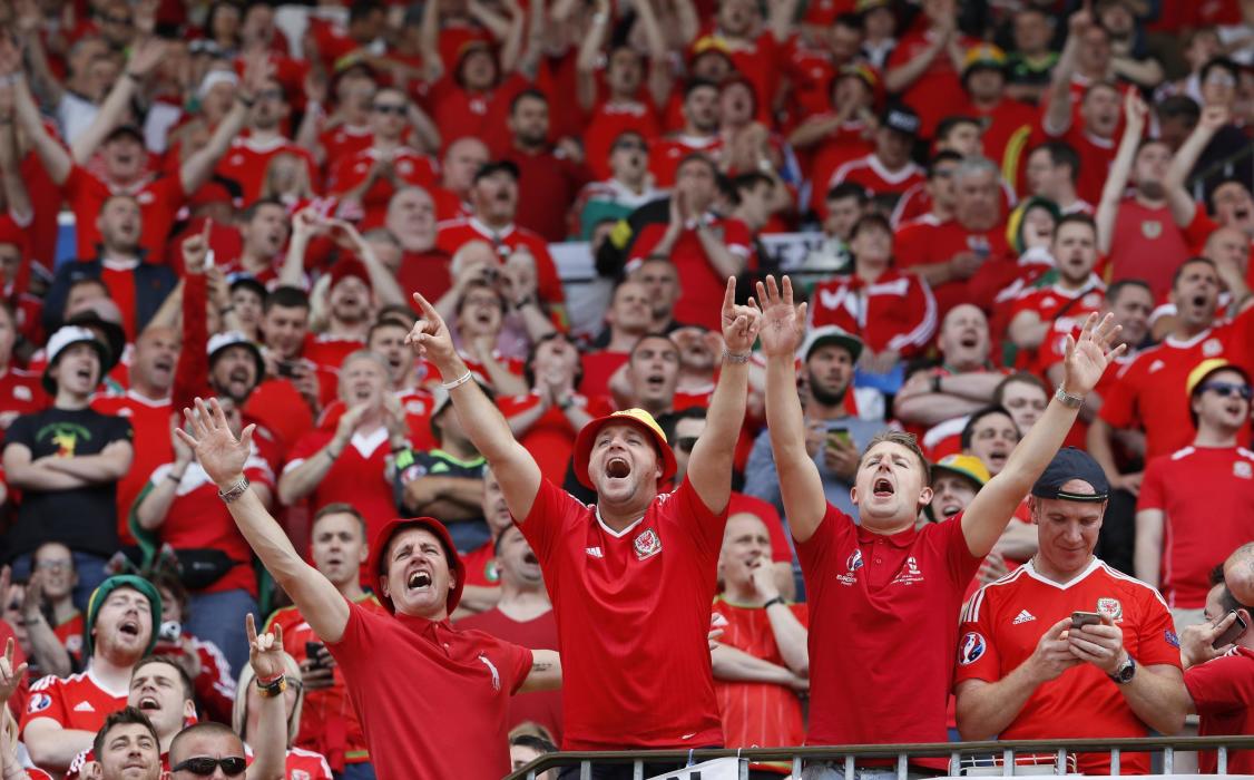 Wales fans before the game