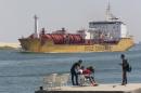 Un navire passe dans le canal de Suez près du port d'Ismailia, au nord-est du Caire, le 13 juin 2013