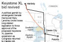 Map shows the proposed Keystone pipeline route.; 2c x 4 inches; 96.3 mm x 101 mm;