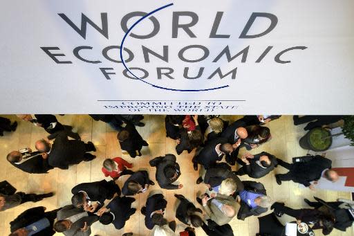 Des participants au Forum économique mondial de Davos, le 25 janvier 2012