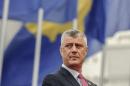 Kosovo's new President Hashim Thaci looks on during the Presidential inauguration ceremony in Pristina